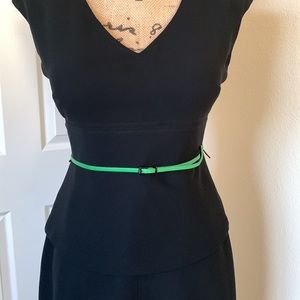 JNY Sleeveless black dress. V-neck, peplum waist. Excellent condition bold black
